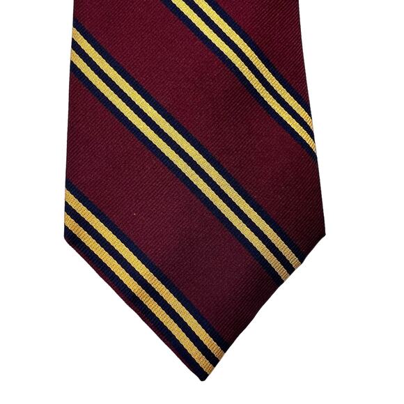 Vintage Polo Ralph Lauren Silk Tie Burgundy Solid Stripe Dark Academia